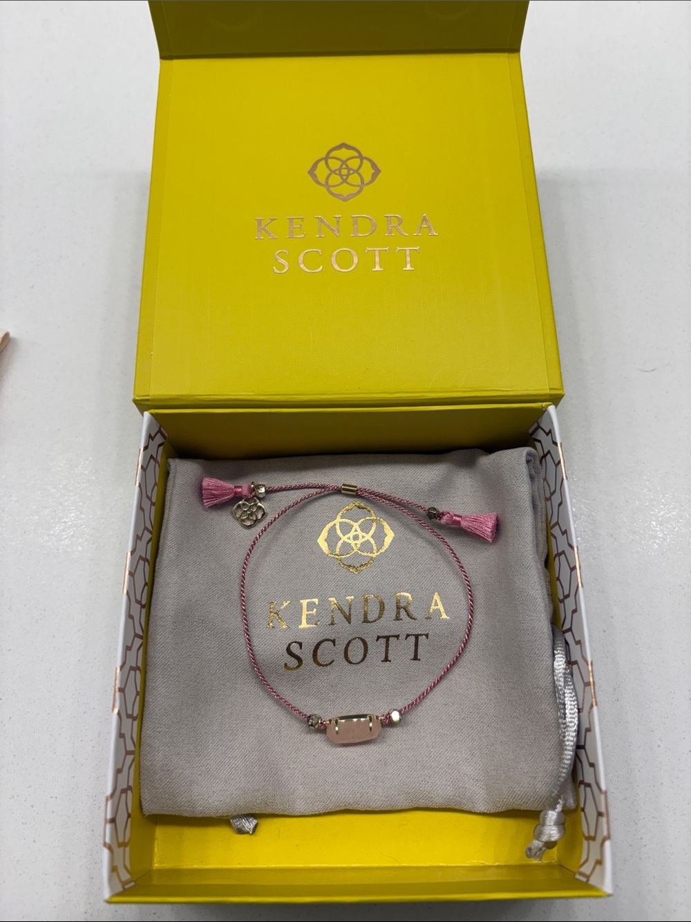 Kendra Scott Pink Tassel Adjustable Cord Bracelet
